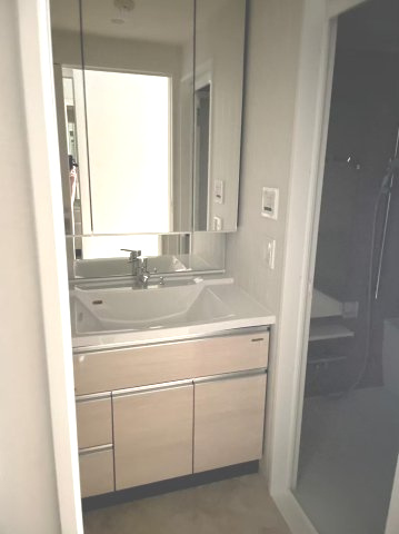 パレステージ江北Ⅲ東館の洗面所|スペースが確保できる洗面所です