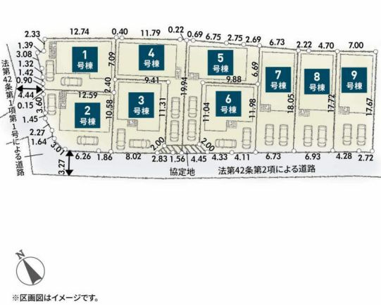 秦野市曽屋１丁目新築戸建て　第２-9号棟の区画図|区画図「秦野市曽屋１丁目新築戸建て」