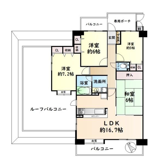 【間取り】 | ユニライフ貝塚プラージュ　中古マンション