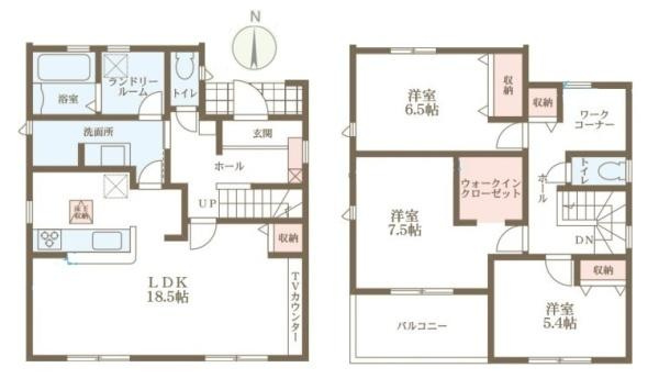 リーブルガーデン西之宮 ２号棟 ／新築一戸建の間取り