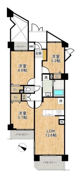 サントゥール八木の間取り
