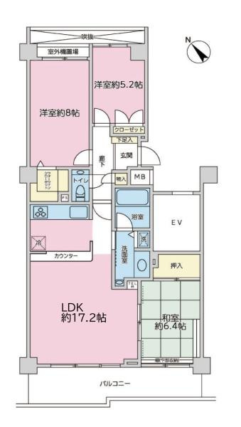 ヒルトップ横濱根岸セントラルコートの間取り