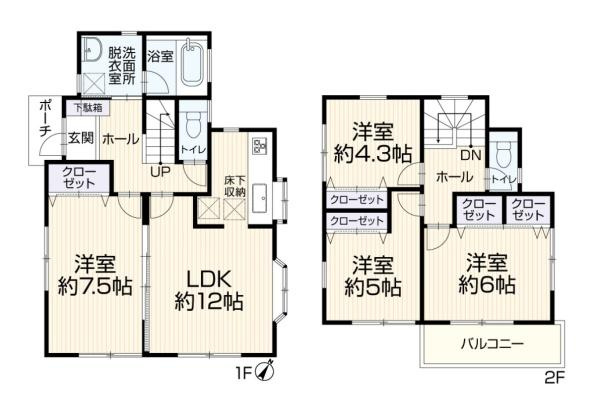 藤沢市亀井野の中古一戸建の間取り