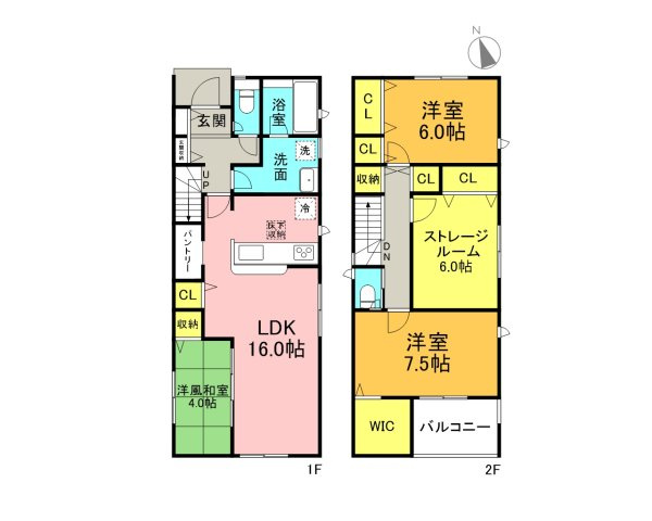碧南市福清水町第1　新築戸建＜2号棟＞の間取り