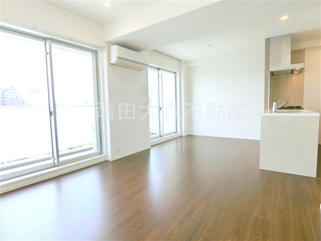 プレディアスタイル池上南の居間・リビング|南向きカウンターキッチンのLDK14帖　リビングダイニングキッチン