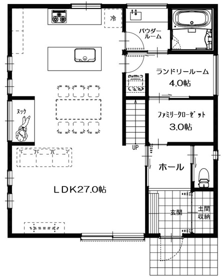 【参考プラン】 | 東久留米市金山町2丁目　売地　全2区画　B号区 | 1階　参考プラン間取図