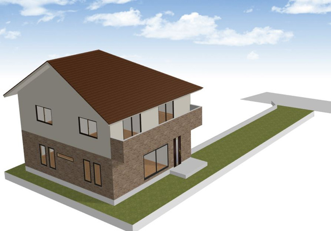 【外観パース】 | 東久留米市金山町2丁目　売地　全2区画　B号区 | 外観パース　参考プラン