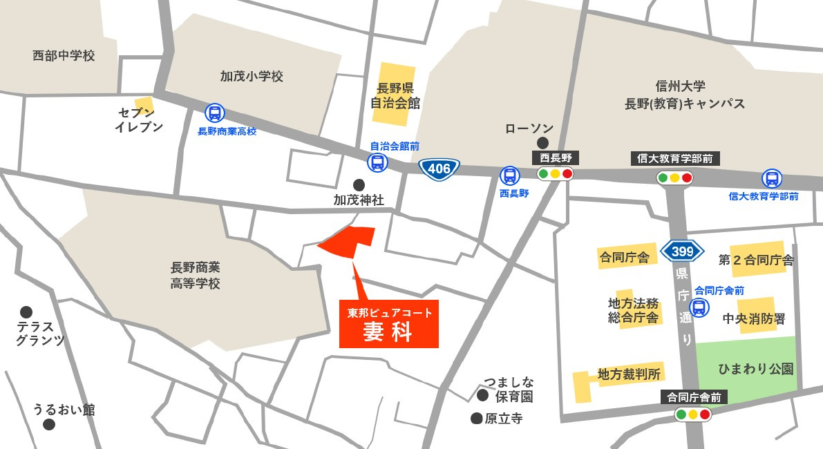 東邦ピュアコート妻科の地図
