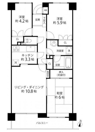 【間取り】 | クエスト山手台 | ファミリーにおすすめ！3LDKの間取り！