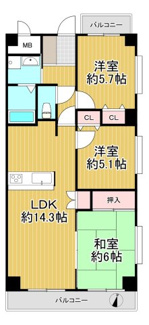 【間取り】 | シャルマンフジ堺北