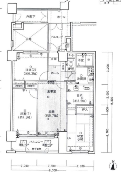 ダイアパレス諏訪野の間取り