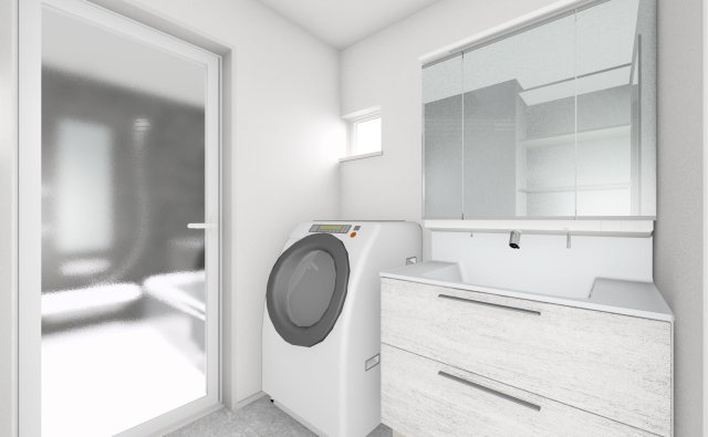 朝霞市本町２丁目　新築戸建の脱衣所|imageパース