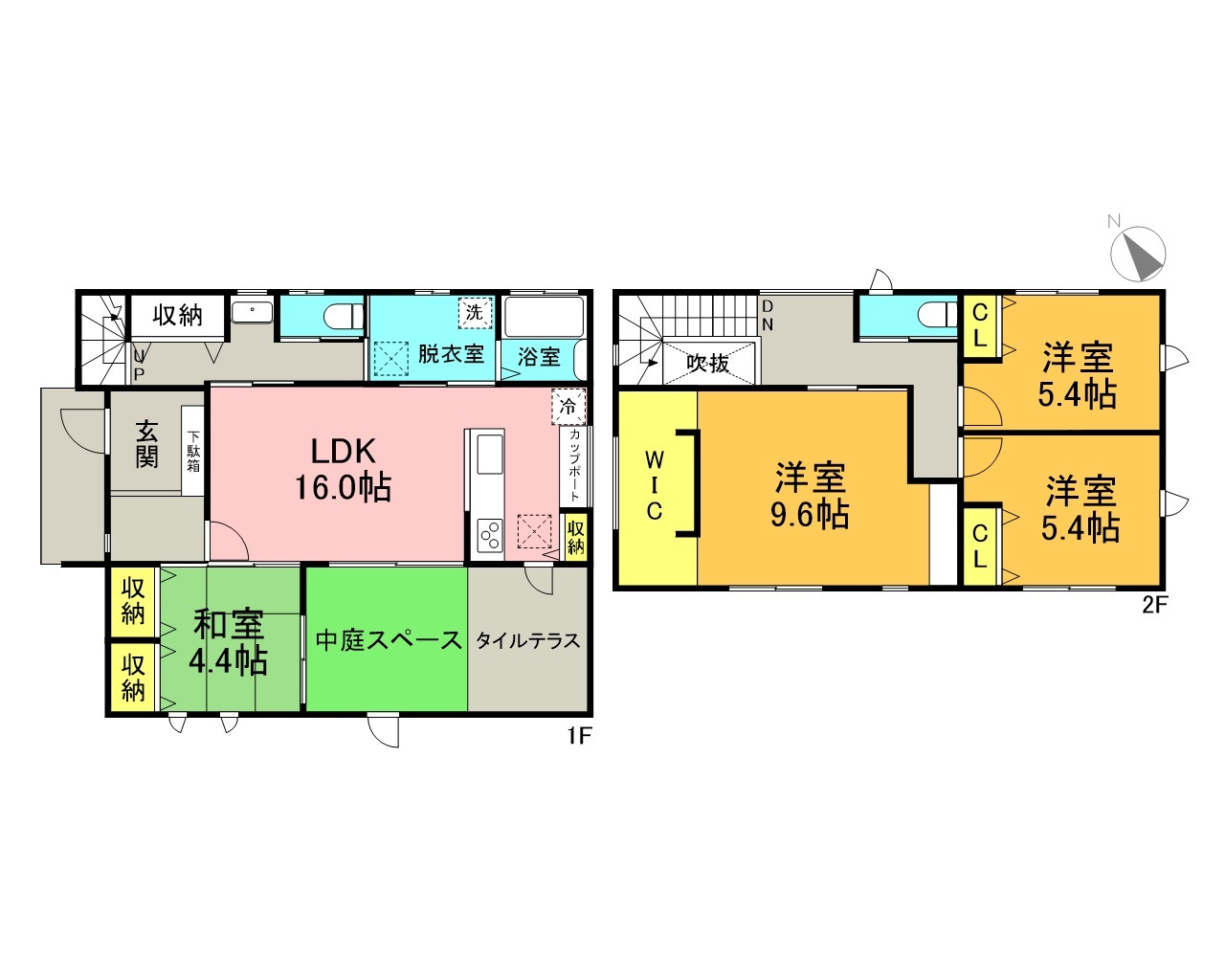 高良内町戸建ての間取り|中庭を中心に広がる、家族がつながる設計。