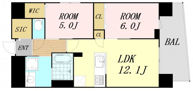 IBC Residence West　仲介手数料無料の間取り