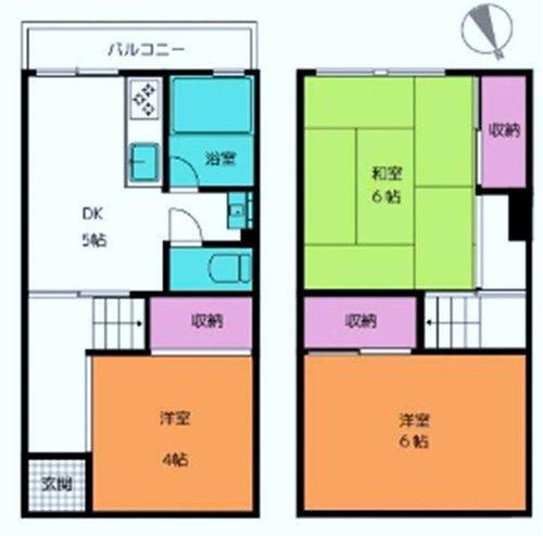 鶴甲コーポ30号館の間取り|戸建感覚のメゾネットタイプ　全居室収納付き
