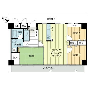 アーバンビュー皆実町の間取り