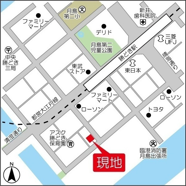 エストライフ勝どきの地図