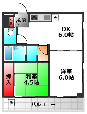 メゾン南花屋敷の間取り