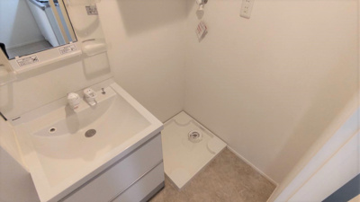 【洗面所】 | シャルムテラス下新庄 | 室内に洗濯機も設置可能です