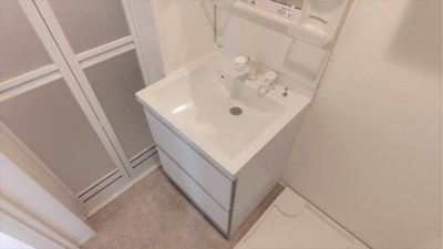 【独立洗面台】 | シャルムテラス下新庄 | 独立洗面台なので朝の身支度も快適です