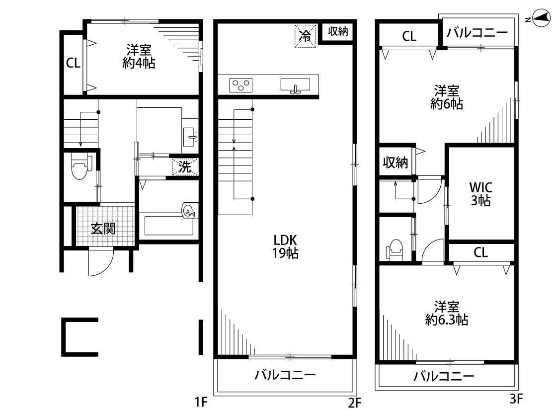 大阪市城東区鴫野東3丁目　C号地の間取り