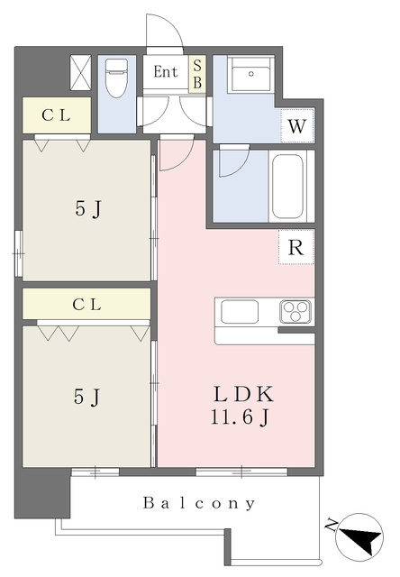 熊本市中央区保田窪１丁目の賃貸マンションの間取り