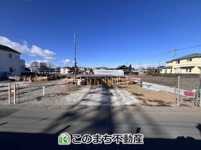 CRADLEGARDEN小山市喜沢第8　1号棟の外観|建築中現地写真（同社施工の完成物件・モデルハウスがご見学できます）