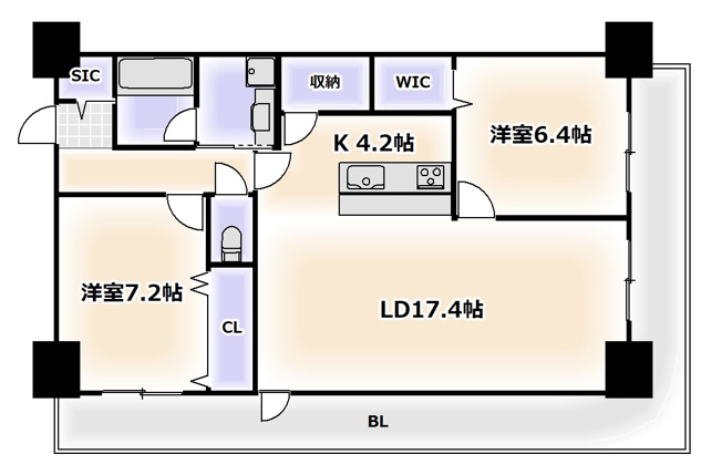 【間取り】 | グランセジュール大国町