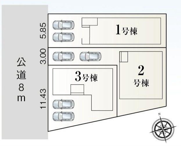 碧南市善明町一丁目34『『仲介手数料無料』新築戸建ての区画図