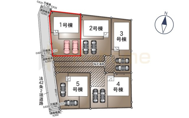 つくばみらい市小絹第4　新築戸建て　1号棟の区画図|大きなお買い物だからこそ、メリット・デメリットを伝えさせて頂きます。
R-homeにお任せください♪