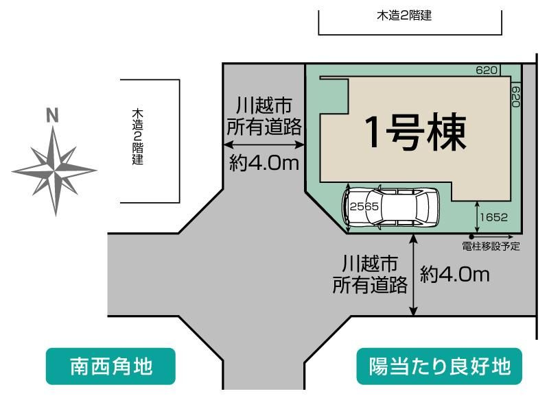  川越市山田　新築戸建の区画図