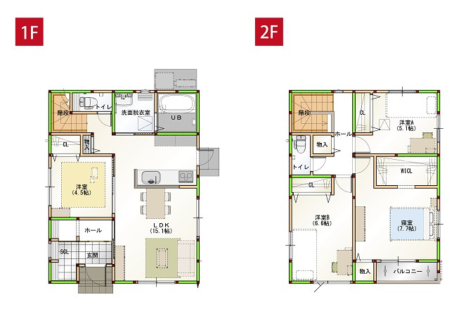 高知市鴨部 ⑧ 新築戸建ての間取り|⑧