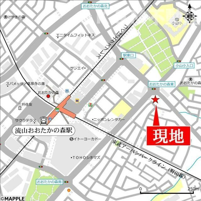 フリージアおおたかの森の地図| 