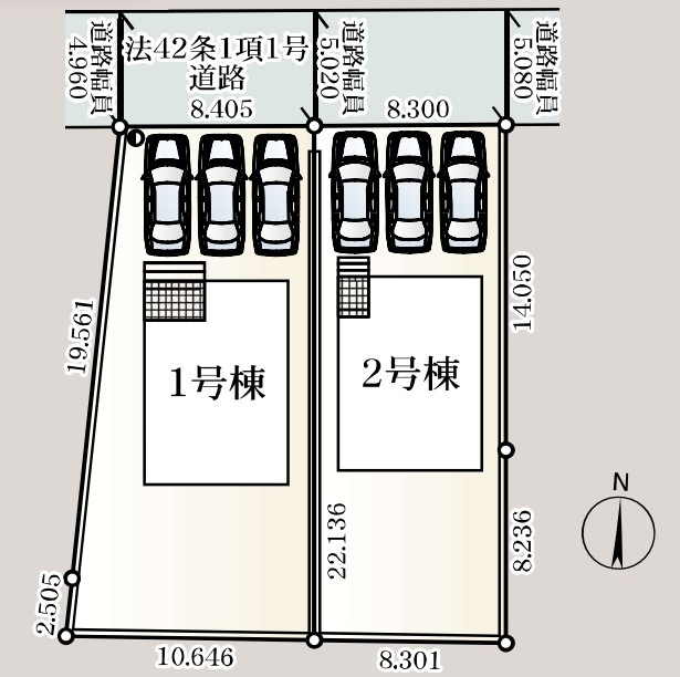 Cradle garden　行田市向町第2の区画図|図面と現況が異なる場合、現況を優先とします。【2号棟】