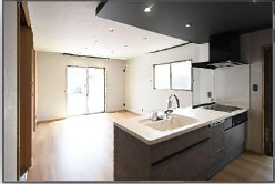 鴨部　新築戸建　⑨　（全2区画）の居間・リビング|プレミアム仕様　完成予想図