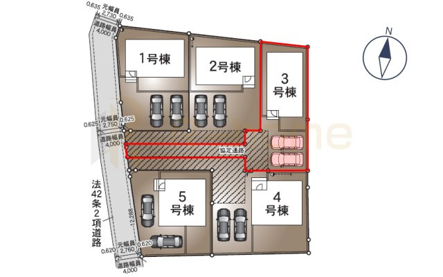 つくばみらい市小絹第4　新築戸建て　3号棟の区画図|大きなお買い物だからこそ、メリット・デメリットを伝えさせて頂きます。
R-homeにお任せください♪