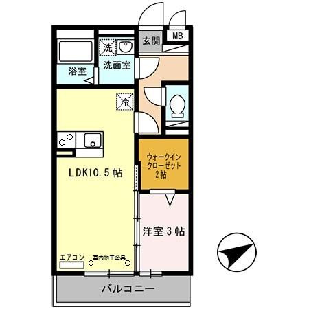 セジュール東阿保　Ｂ棟の間取り