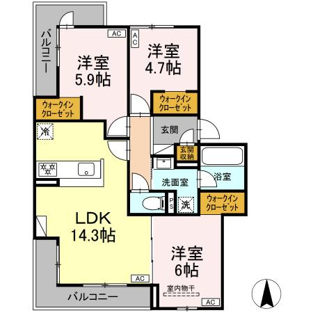 D-crinum竹原の間取り