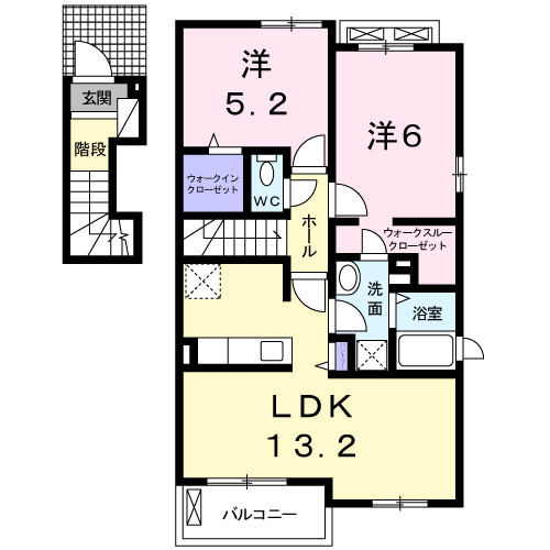 ラララＫ３　Ｂの間取り