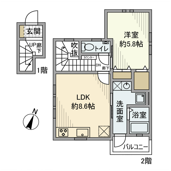 コースタル金杉の間取り