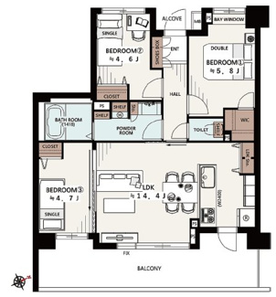 【間取り】 | レクセルマンション鳩ケ谷