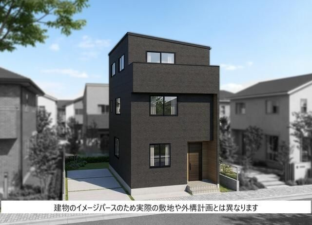 川越市熊野町　新築戸建の外観パース