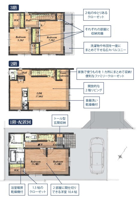 川越市熊野町　新築戸建の間取り