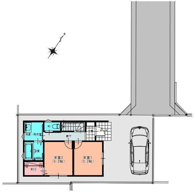 川越市熊野町　新築戸建の区画図