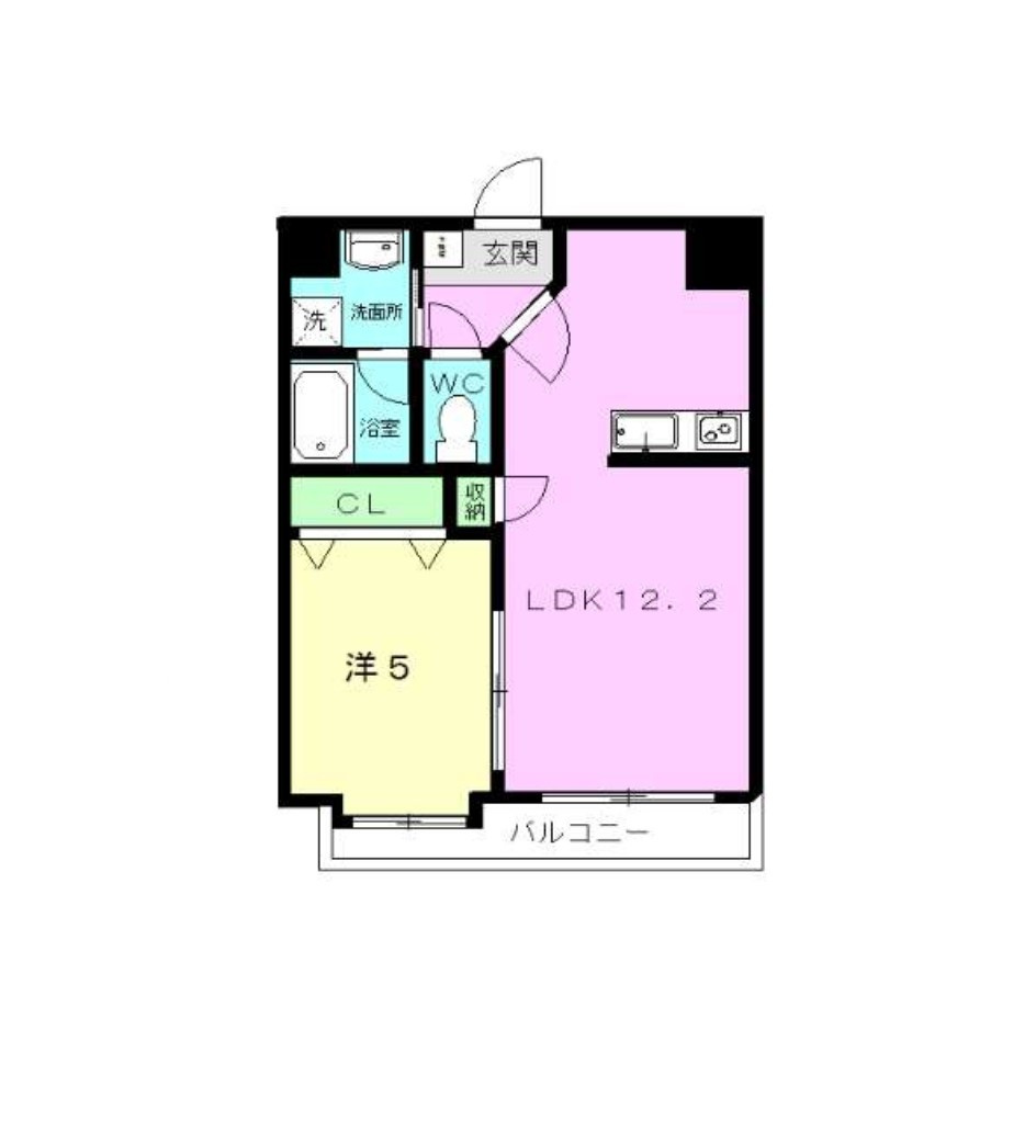 菊池郡菊陽町大字原水の賃貸マンションの間取り|1LDKの間取りになります