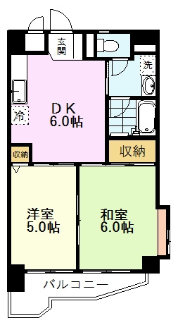 【間取り】 | いづみマンション一ツ橋 | いづみマンション一ツ橋、2DK