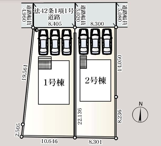 【区画図】 | 行田市向町第2　CRADLE GARDEN　新築戸建　全2棟　1号棟