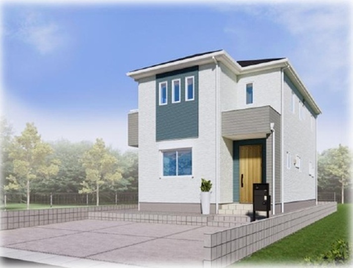 【仲介手数料無料】新築戸建　東松山市高坂2-27-1の外観パース