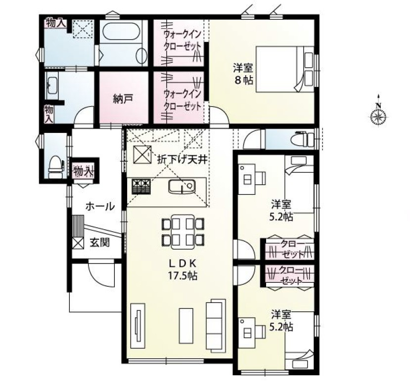 【新築戸建】前橋市元総社町の間取り|■間取り図｜敷地面積：248.39（約75.13坪）　建物面積：93.57（約28.30坪）
