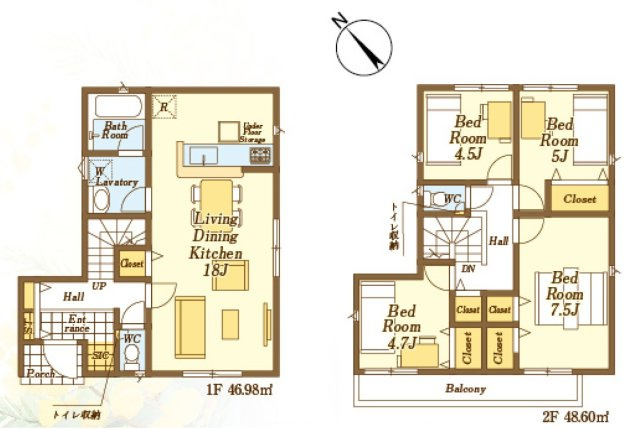 入間市大字下藤沢・全13棟　新築一戸建　3号棟の区画図|【全13棟・3号棟】カースペース並列2台。